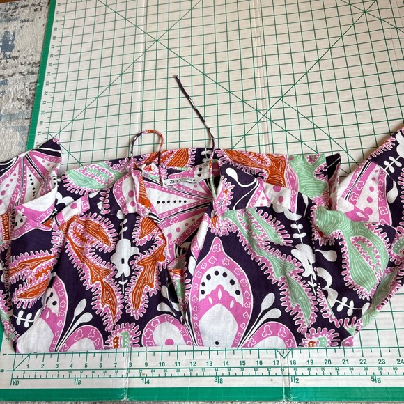 Zara Size S Shirt Boho Tunic Thick Paisley Purple Pink Resort Rio Floral Coastal - Picture 4 of 8
